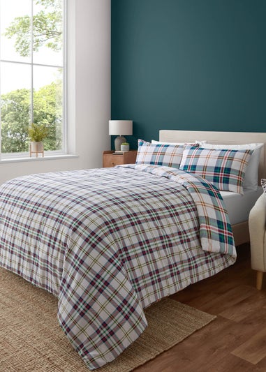 Catherine Lansfield Kelso Check Reversible Duvet Cover Set