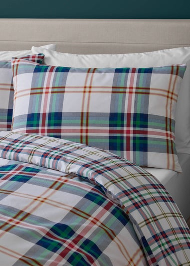 Catherine Lansfield Kelso Check Reversible Duvet Cover Set