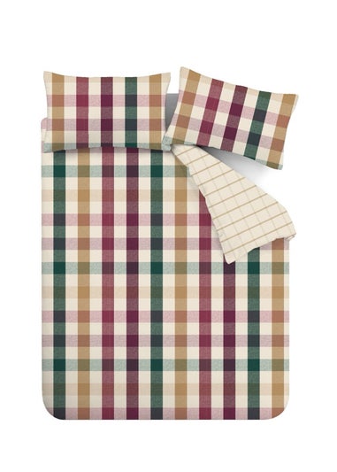 Catherine Lansfield Autumn Check Reversible Duvet Cover Set