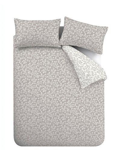 Catherine Lansfield Brushed Grace Floral Cotton Reversible Duvet Cover Set