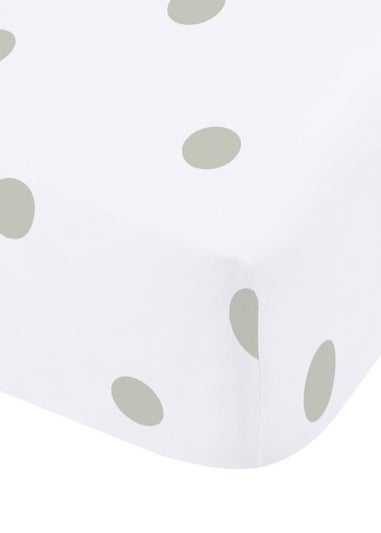 Catherine Lansfield Brushed Polka Dot Cotton Fitted Sheet