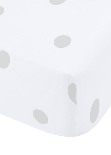 Catherine Lansfield Brushed Polka Dot Cotton Fitted Sheet