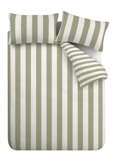 Catherine Lansfield Cove Stripe Reversible Duvet Cover Set