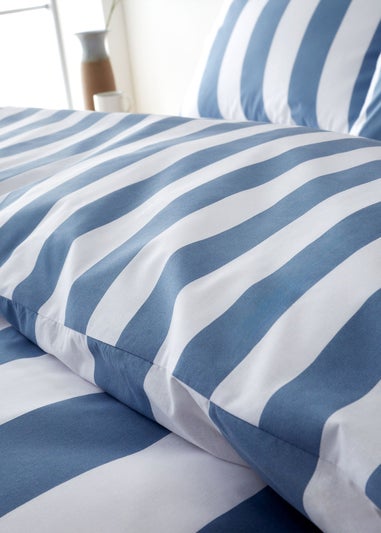 Catherine Lansfield Cove Stripe Reversible Duvet Cover Set