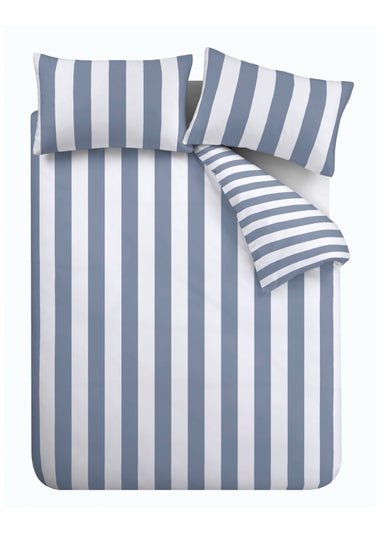 Catherine Lansfield Cove Stripe Reversible Duvet Cover Set