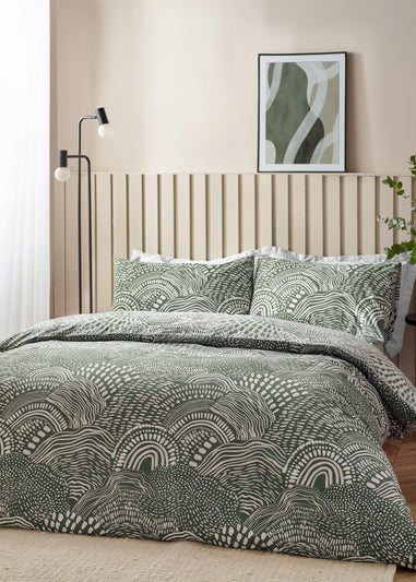 Hoem Olive Nola Abstract Geometric Duvet Cover Set