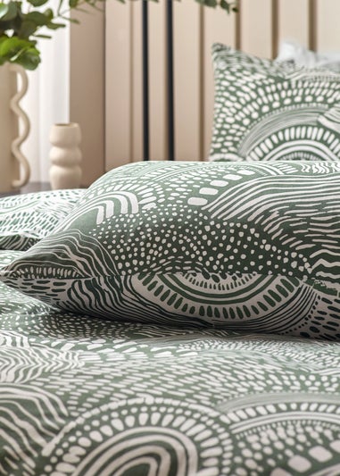 Hoem Olive Nola Abstract Geometric Duvet Cover Set