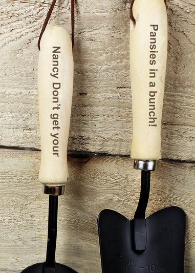 Personalised Memento Company Wood Fork & Trowel Set