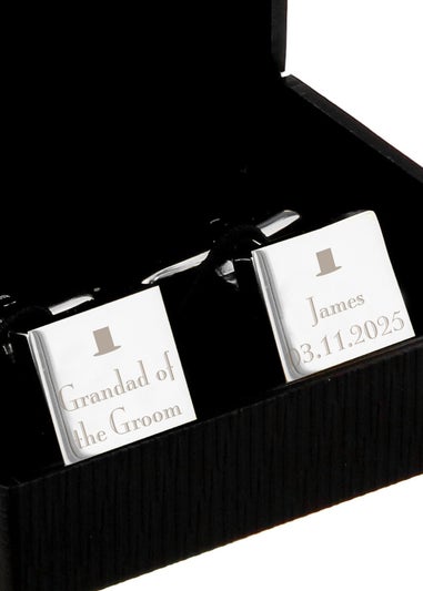 Personalised Memento Company Decorative Wedding Any Role Square Cufflinks