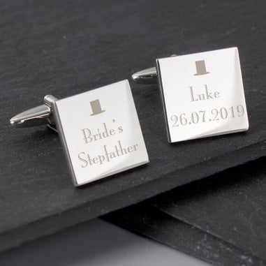 Personalised Memento Company Decorative Wedding Any Role Square Cufflinks