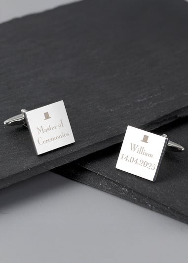 Personalised Memento Company Decorative Wedding Any Role Square Cufflinks