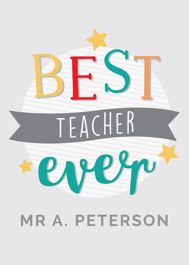 Personalised Memento Company White Best Teacher Ever A5 Notebook