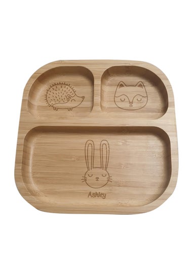 Personalised Memento Company Wood Woodland Bamboo Suction Plate