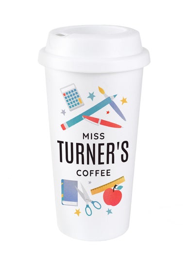 Personalised Memento Company White Teachers Insulated Reusable Eco Travel Cup