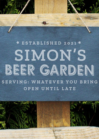 Personalised Memento Company Slate Beer Garden Hanging Large Slate Sign