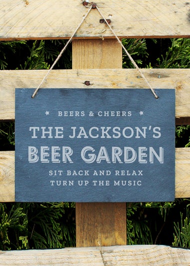 Personalised Memento Company Slate Beer Garden Hanging Large Slate Sign