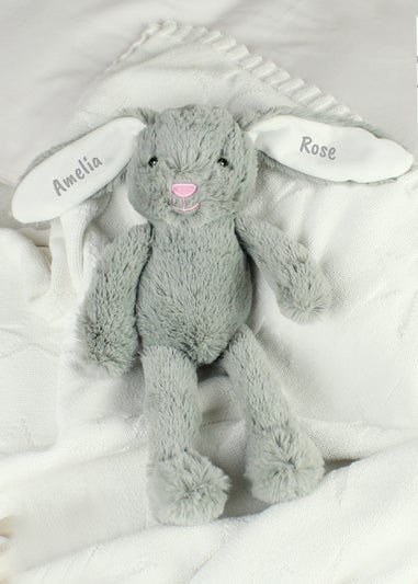 Personalised Memento Company Grey Bunny Rabbit Soft Toy