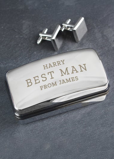 Personalised Memento Company Wedding Cufflink Box