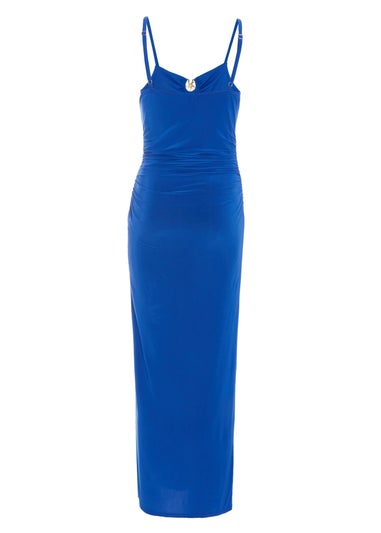 Quiz Blue Ruched Maxi Dress