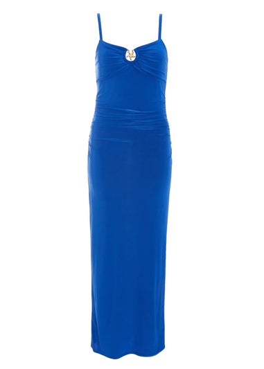 Quiz Blue Ruched Maxi Dress