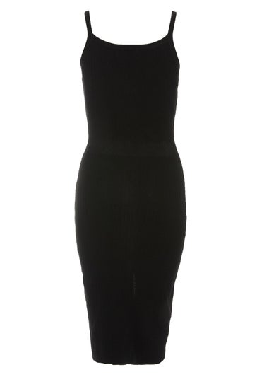 Quiz Black Knitted Button Front Midi Dress