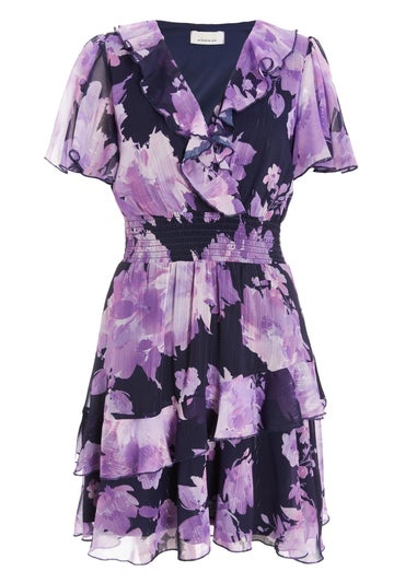 Quiz Navy Floral Skater Dress