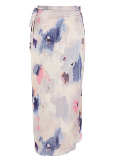 Quiz Multi Marble Print Wrap Midi Skirt