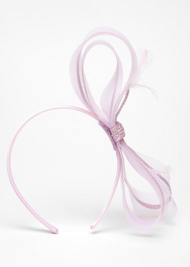 Quiz Lilac Bow Trim Headband Fascinator