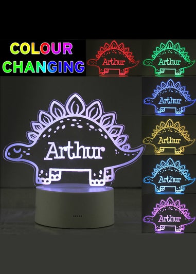 Personalised Memento Company Clear Dinosaur LED Colour Changing Night Light