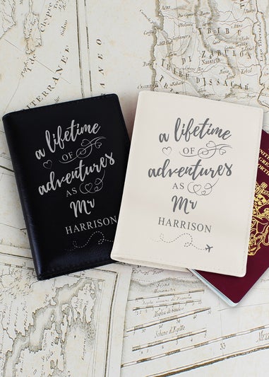 Personalised Memento Company Cream Lifetime of Adventures Couples Passports