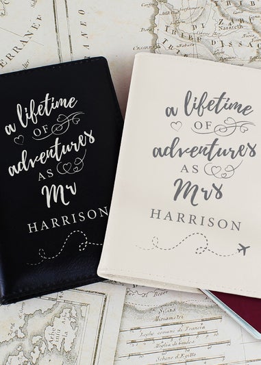 Personalised Memento Company Cream Lifetime of Adventures Couples Passports