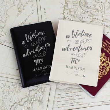 Personalised Memento Company Cream Lifetime of Adventures Couples Passports