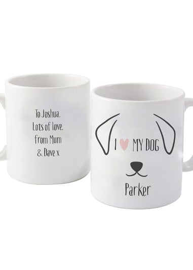 Personalised Memento Company White Dog Features Mug