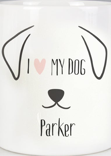 Personalised Memento Company White Dog Features Mug