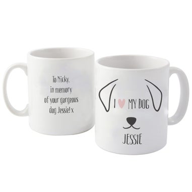 Personalised Memento Company White Dog Features Mug