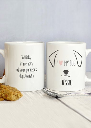 Personalised Memento Company White Dog Features Mug