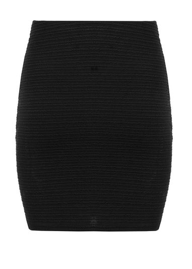 Quiz Black Textured Bodycon Mini Skirt