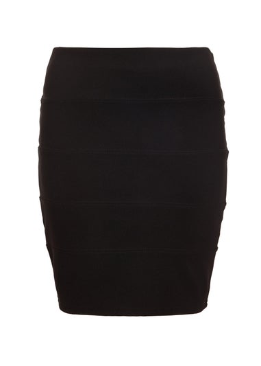 Quiz Black Ribbed Bodycon Skirt