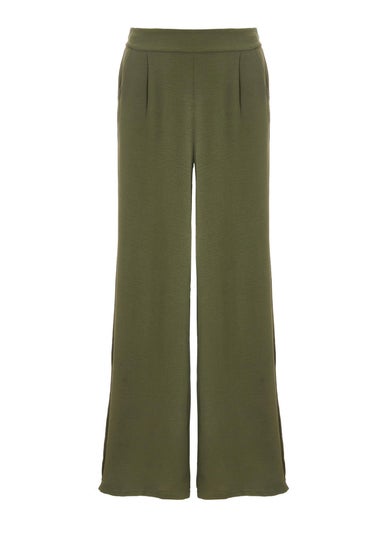 Quiz Khaki High Waisted Wide Leg Trousers