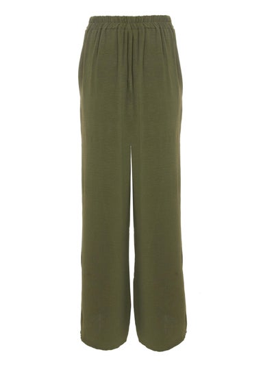 Quiz Khaki Wide Leg Trousers