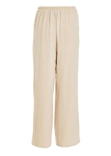 Quiz Stone High Waisted Wide Leg Trousers