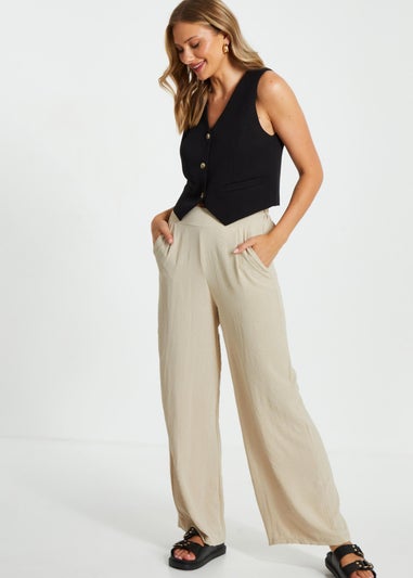 Quiz Stone Wide Leg Trousers