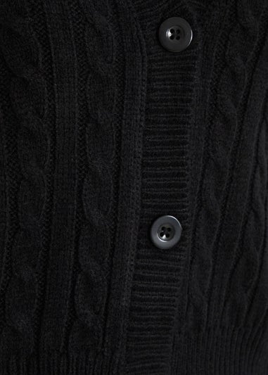 Quiz Black Cable Knit Cardigan