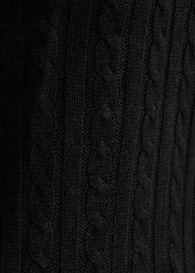 Quiz Black Cable Knit Crop Jumper