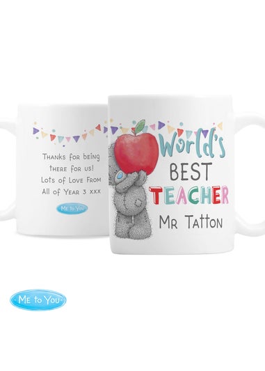 Personalised Memento Company White Me to You World's Best Teacher Mug