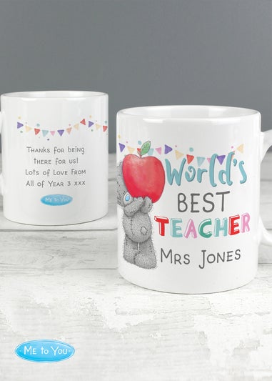 Personalised Memento Company White Me to You World's Best Teacher Mug