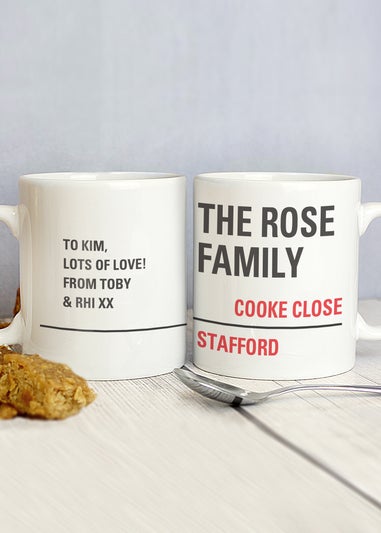 Personalised Memento Company White London Street Sign Mug