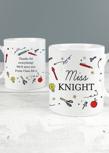 Personalised Memento Company White School Teachers Mug