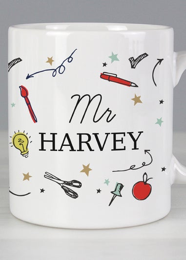 Personalised Memento Company White School Teachers Mug