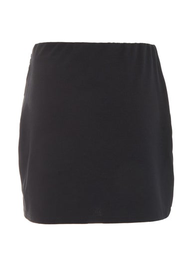 Quiz Black Ruched Wrap Mini Skirt